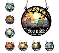 Coppia di acchiappasole personalizzati per amanti del campeggio e delle escursioni You and Me We Got This acrilico finestra appeso decorazione personalizzata coppia nome ritratto Sun Catcher ornamento