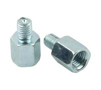 Coppia di adattatori cromati per specchi, transizione tra filettatura femmina da 10 mm e maschio da 8 mm per moto