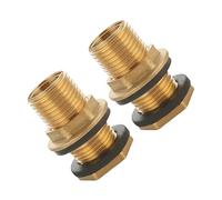 Coppia di adattatori in ottone resistente da G3/8 a G1/2 pollici filettati con guarnizione per serbatoi contenitori e sistemi idraulici Raccordo passante in ottone con guarnizioni