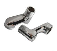 Coppia di adattatori per doccia ad angolo regolabile, per rubinetti a parete, in acciaio inox 304, filettatura G1/2, antiruggine color argento