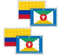 Coppia di adesivi Raizal con bandiera della Colombia, Arcipelago di San Andrés, Providencia e Santa Catalina Raizal Popolo e Colombia, 100 mm