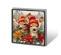 Coppia di adorabili cappelli natalizi a forma di cervo, stelle di Natale, spille e spille unisex, spille e spille quadrate leggere, gioielli per abbigliamento, scialle e cappello