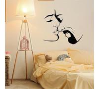 Coppia di adulti adesivi da parete che si baciano romanticismo decorazione per la casa camera da letto decorazione murale arte romantica innamorarsi 42 x 47 cm