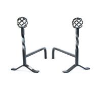 FLORENCE- COPPIA DI ALARI IN FERRO BATTURO