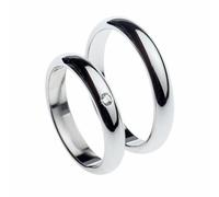 COPPIA DI ANELLI FEDINE CON ZIRCONE IN ARGENTO 925 FIDANZAMENTO CON INCISIONE