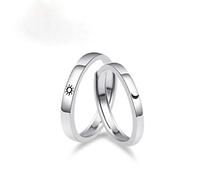Coppia di anelli in argento Sterling 925 regolabile e minimalista Promessa di fidanzamento e fede nuziale Set di fasce per dita Gioielli delicati regali per lui e lei
