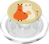 Coppia di animali carini stile ingenuo semplice scena giocosa PopSockets PopGrip per MagSafe