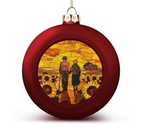 Coppia di anziani che camminano girasoli in vetro colorato ornamenti infrangibili da appendere palline rosse per albero di Natale decorazione per albero di Natale festa di nozze