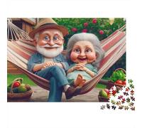 Coppia di anziani che si rilassano Puzzle da 1000 pezzi Amaca per anziani Riposo per adulti Gioco educativo Bellissima decorazione Sfida Alta difficoltà Regalo di compleanno 52x38cm