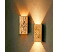 Coppia Di Applique In Legno Lampada Da Comodino Esclusiva Per Interni