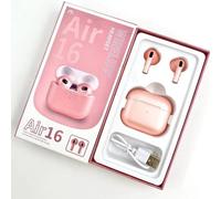 COPPIA DI AURICOLARI AIR16 ROSA BLUETOOTH 5.0 WI-FI MINI EARPHONE PINK PER iOS e