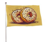 Coppia di bandiere a ciambella, 61 x 88,9 cm, stampa su entrambi i lati, bandiera decorativa da giardino, non sbiadisce, con occhielli in ottone da appendere, sfondo fotografico per interni ed esterni