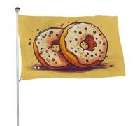 Coppia di bandiere a forma di ciambella, 119,4 x 177,8 cm, stampa su entrambi i lati, bandiera decorativa da giardino, non sbiadisce, con occhielli in ottone, sfondo fotografico da appendere per