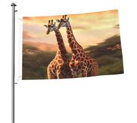 Coppia di bandiere giraffa per esterni 6 x 90 cm, bandiera stagionale da giardino con occhielli bandiera esterna per decorazioni per la casa sfondo fotografico