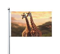 Coppia di bandiere giraffa per esterni, 9 x 1,5 m, bandiera stagionale da giardino con occhielli bandiera esterna per decorazioni per la casa sfondo fotografico