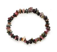 Coppia di braccialetti con pietre naturali irregolari e perline elasticizzate, cristalli di quarzo rosa, braccialetti da donna, mix di tormalina
