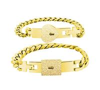 Coppia di braccialetti in acciaio inox con ciondolo a forma di cuore per attrarre il fidanzato e la fidanzata, Misura unica, come descritto