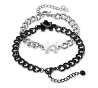 Coppia di braccialetti puzzle regolabili 16-25 cm, braccialetti abbinati per uomini e donne, regalo per fidanzato, fidanzata, marito, moglie, San Valentino, Natale anniversario