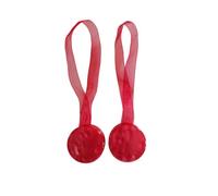 COPPIA DI CALAMITE PER TENDE (2 pz dello stesso colore) - SEMPLICI DI FORMA TONDA (stile Madreperla) IN PVC - VARI COLORI (Rosso)