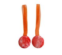 Coppia di Calamite per Tende - Semplici di Forma Tonda (Stile Carrara) - In Vari Colori (Rosso geranio/Arancio)
