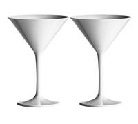 Coppia di calici cocktail Martini in policarbonato infrangibile Ideale per feste e qualcosa di diverso a in una finitura bianco satinato.