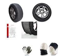 COPPIA DI CALZE PER PNEUMATICI 225/55 R17 CERCHIO 17 L CALZA CON TEXTURE 3D DISPOSITIVI PER AUTO, SUV, 4X4,FURGONI,ANTI-SLITTAMENTO PER GHIACCIO,NEVE,STRADA INNEVATA COPERTURA ANTISBANDAMENTO