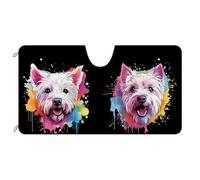 Coppia di Cani West Highland White Terrier Parasole per Auto Impermeabile Copri Vetro Car Anti-UV Copri Parabrezza per Car Universale per Camion SUV Estate S