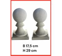 Coppia Di Capitelli Sfere Pigne Decorative Cemento Polvere di Marmo Per Esterno