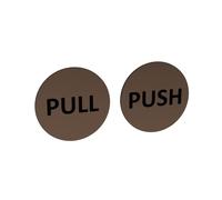 Coppia di cartelli adesivi circolari in metallo Push & Pull per porta, per affari, ristoranti, bar, hotel, scuole, caffè (rame)