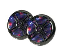 Coppia di casse a due vie con LED RGB progr. 5,25 nere Marine Nautiche Altoparl