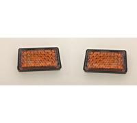 Coppia Di Catarifrangenti Auto Adesivi Rettangolari Arancioni 5.5x3 cm