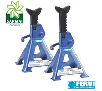 Coppia di cavalletti FERVI 6 Tonnellate per sostegno veicoli auto 6T 390-600 mm