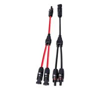 Coppia di cavi per connettori solari a Y per cablaggio parallelo a pannello | Cavo splitter 2 a 1, estremità a spina, lunghezza di percorso 28 cm / 11in, installazione sul tetto