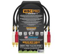 Coppia di cavi RCA da 0,5 metri, WBC-PRO-LOCAP a bassa capacità (14 pF/ft), 22 AWG, ultra silenzioso, per audiofili e audio di livello professionale, con connettori RCA Amphenol ACPR dorati e giacca