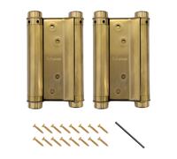 Coppia di cerniere a molla a doppia azione da 4"""" in acciaio inossidabile per porte di bar e saloon, chiusura automatica in ottone con viti