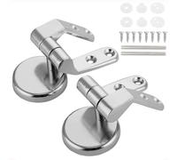 Coppia di cerniere cromate regolabili per WC, coppia con raccordi, effetto cromato, per cerniere S Losestool