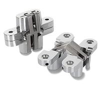 Coppia di cerniere nascoste per porta in acciaio inox, lunghezza 60 mm, colore argento (zinco e acciaio inossidabile, 5-3/8'')