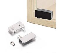 Coppia di cerniere per ante in vetro, clip in acciaio inox, montaggio senza trapano, protezione in gomma per vetro, adatte per battenti e porte fisse in vetro (nero)