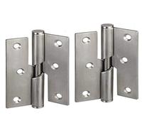 Coppia di cerniere per porta a cardine rialzato destrorso smontabili da 76 mm in acciaio inossidabile (destra)