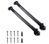 Coppia di chiusure automatiche per cancello con molla per cancello, chiusura automatica a molla con vestito regolabile per porte in legno da giardino, recinzioni in vinile, colore nero (27,9 cm)