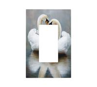 Coppia di cigni per interruttore della luce, piastra frontale a bilanciere singolo, 1 banda, decorazione per presa di corrente per casa, cucina, camera da letto, bagno