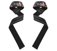 Coppia di cinghie per sollevamento pesi, stile etnico, floreale, dorate, in neoprene, imbottite, per sollevamento pesi, bodybuilding, powerlifting, allenamento della forza