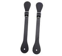 Coppia di cinghie per speroni in pelle sintetica, supporto regolabile per speroni da cowboy western, attrezzatura equestre resistente lunga 22 cm per cavalieri e cavaliere con stil (Nera)