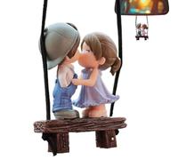 Coppia di ciondoli per specchietto retrovisore, con scritta "Kiss Swing Boy or Girl", decorazione per auto, decorazione per auto