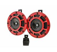 Coppia di clacson auto doppio Hella Supertone 12 Volt - griglia rossa adatta ...