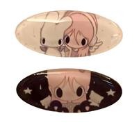 Coppia di clip per barrette stampate | Set di fermagli per capelli a forma di cartone animato, per frangia e capelli laterali, piccolo accessorio ovale per uso