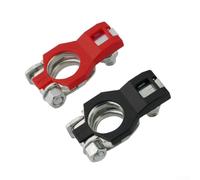 Coppia di connettori a morsetto per batteria automobilistica, per auto, camper, barca, compatibile con piastre positive negative da 12 V 24 V (stagnate)