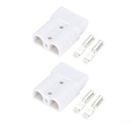 Coppia di connettori per batteria per carrelli elevatori da 50 A con materiali resistenti al calore e contatti placcati in argento per una conducibilità elettrica stabile (bianco)
