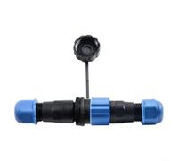 Coppia di connettori per cavi in linea serie SP13, classificati IP68, 1-7 pin, in materiale termoplastico PA68, per applicazioni di cablaggio esterno da cavo a cavo (2 pin)