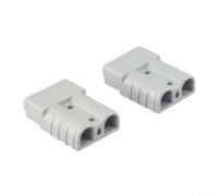 Coppia di connettori per cavi solari da 50 A, grigio rosso, 6 AWG, presa di alimentazione CC resistente alle intemperie, per camper, yacht, tempo libero, per cablaggio della batteria, connessione